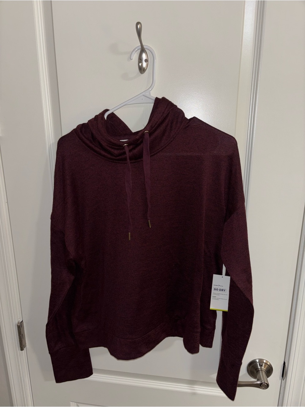 Old Navy Go-Dry Burgundy Cowl Hoodie, L